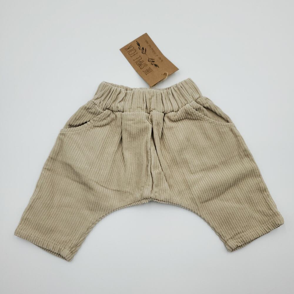 The Simple Folk The Corduroy Harem Trouser in Oatmeal Newborn